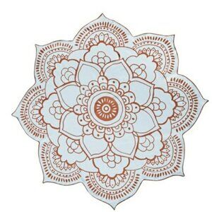 VIX Paula Hermanny Blue Brown Lotus Beach Spa Towel